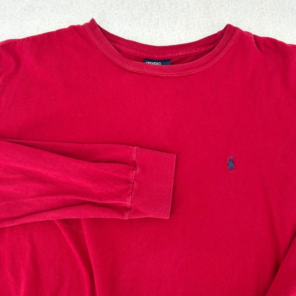 Polo Ralph Lauren T-Shirt Mens L Red Long Sleeve Pony Logo‎ Classic Preppy Tee